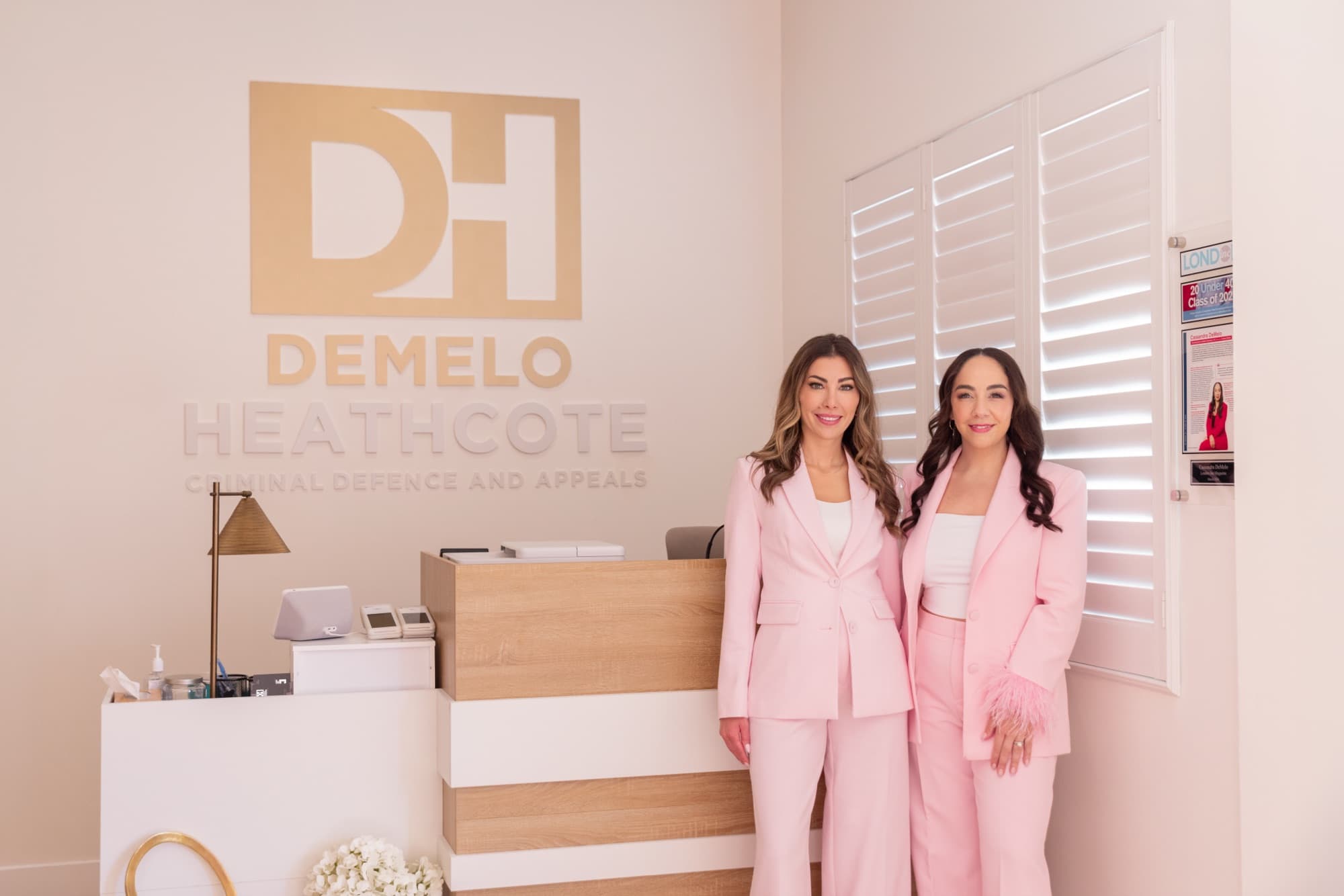 Cassandra DeMelo and Katie Heathcote at the firm's reception